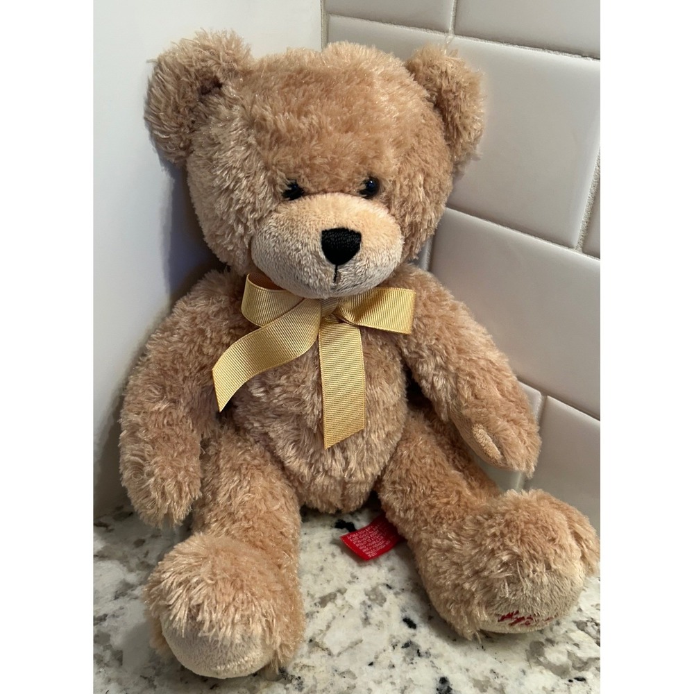 Hamleys Classic Teddy Bear Plush Gold‎ Ribbon Stuffed Animal Toy Holiday Xmas